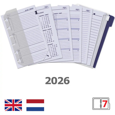 6337-26 125 x 80 mm Pocket Planner Refills Weekly NL EN + Appendices 2026